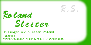 roland sleiter business card